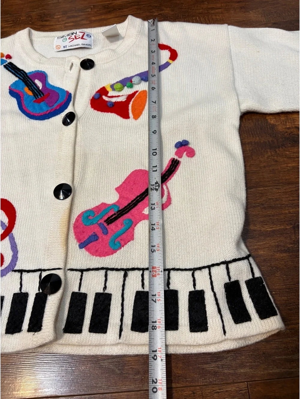Vintage Simon Sez by Michael Simon instruments cardigan sz 10